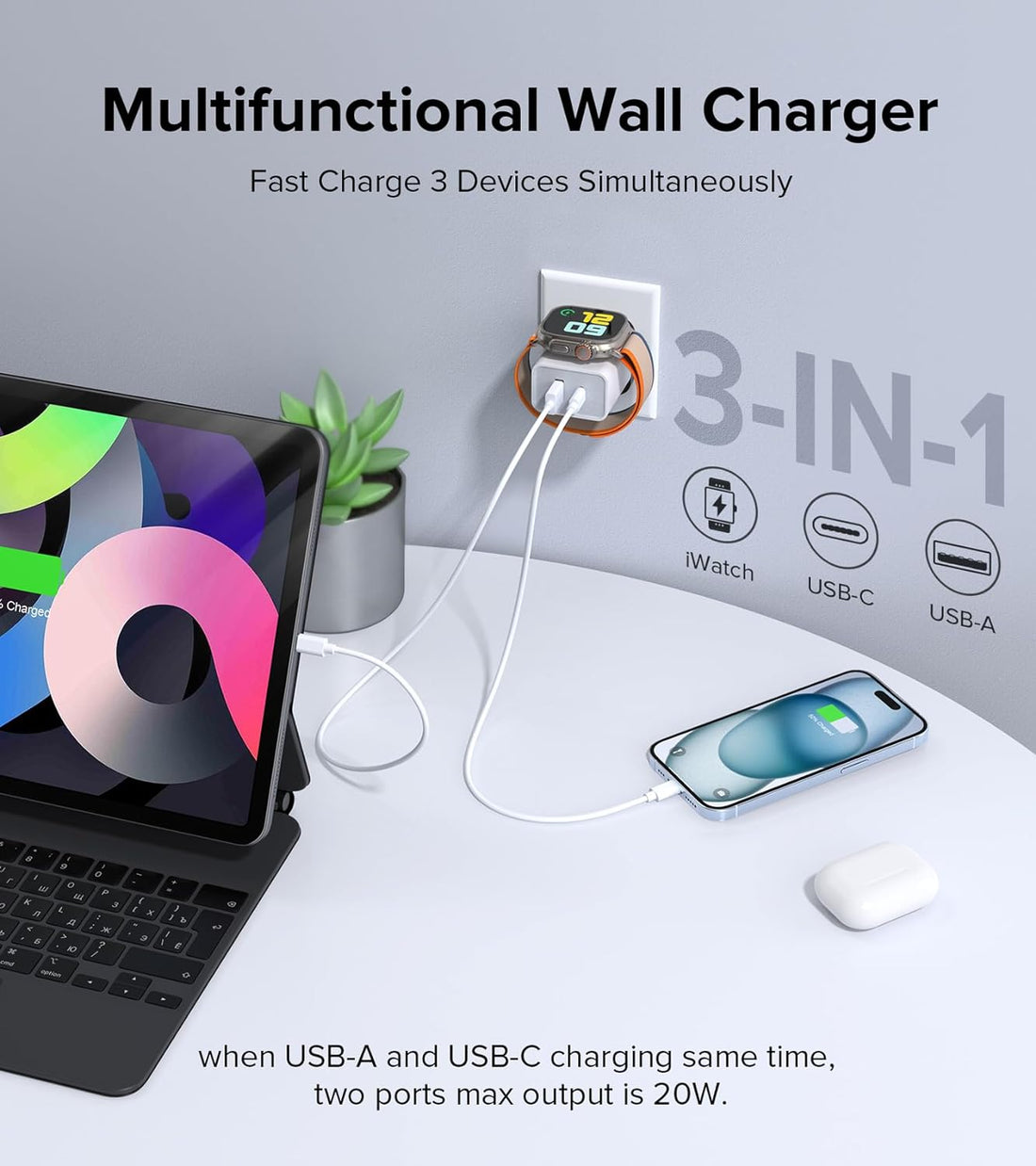 Mulveri 2 in 1 USB C Plug with Watch Charger